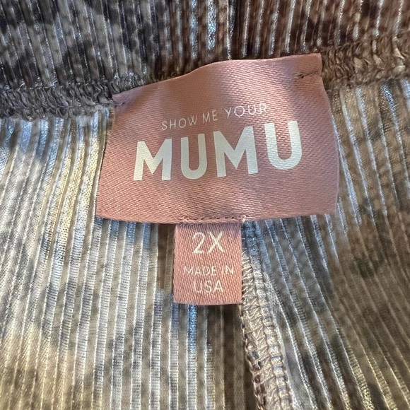 Show Me Your MuMu Animal Print Ribbed Fabric Pants, NWOT - Picture 3 of 4